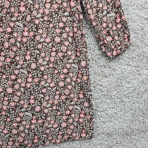 J McLaughlin‎ Dress Womens Medium Brown Floral Long Sleeve Pockets Lightweight - Picture 2 of 13